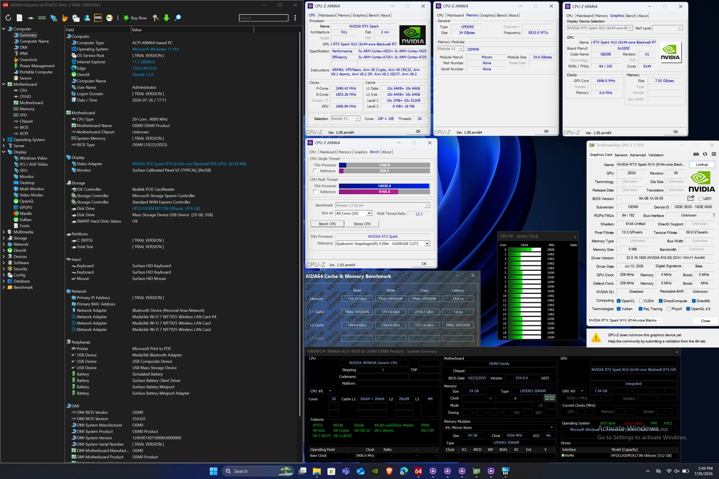初探微软最强 Surface 原型笔记本:英伟达 RTX Spark 计算平台,24GB 统一内存