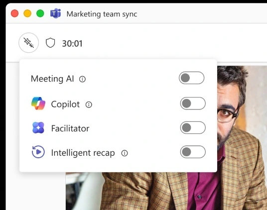 Microsoft Teams permette di disattivare Recap e altre funzioni AI durante le riunioni