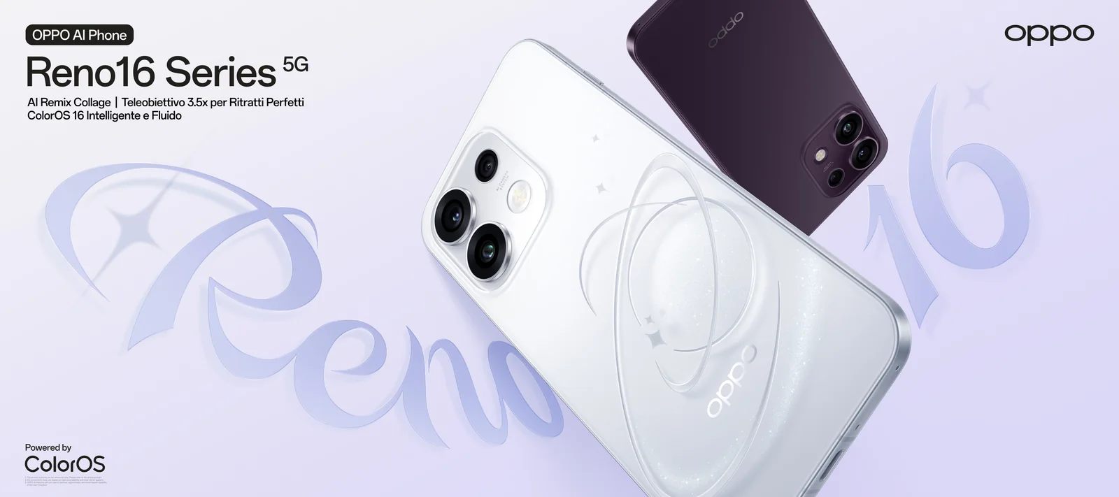 OPPO Reno16 Series ufficiale in Italia: tre modelli e Bubble