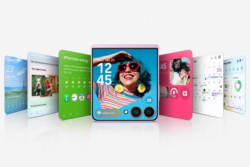 FlexWindow di Samsung Galaxy Z Flip8 con app e widget