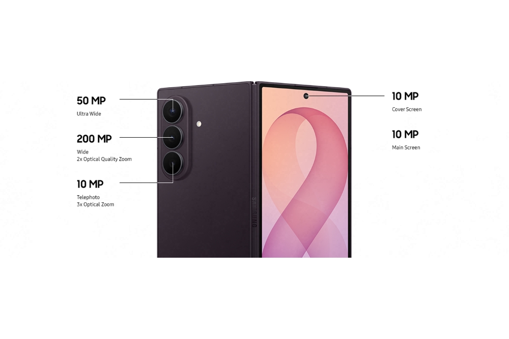 Fotocamere posteriori da 200, 50 e 10 megapixel di Samsung Galaxy Z Fold8 Ultra