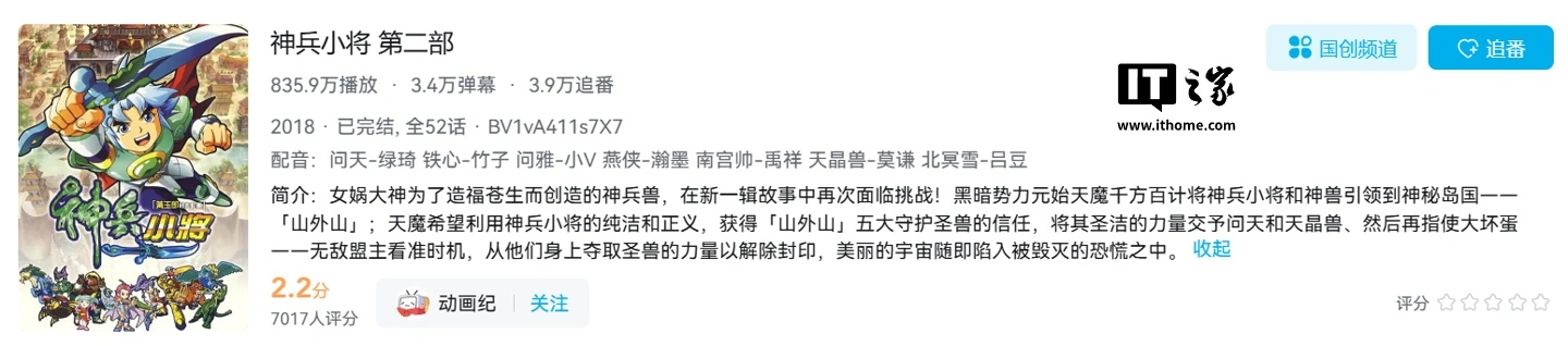 经典动画《神兵小将》第三季回归,共 104 集