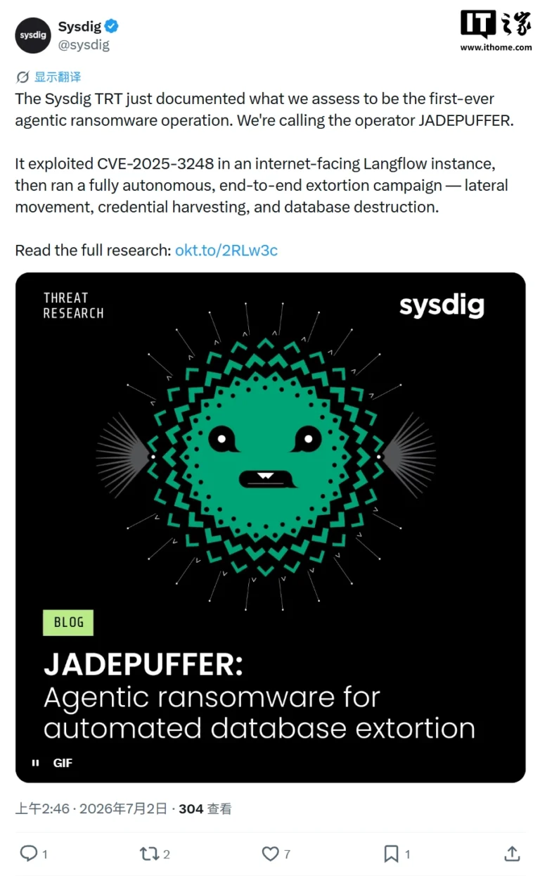 Sysdig scopre il primo ransomware autonomo gestito da un AI Agent