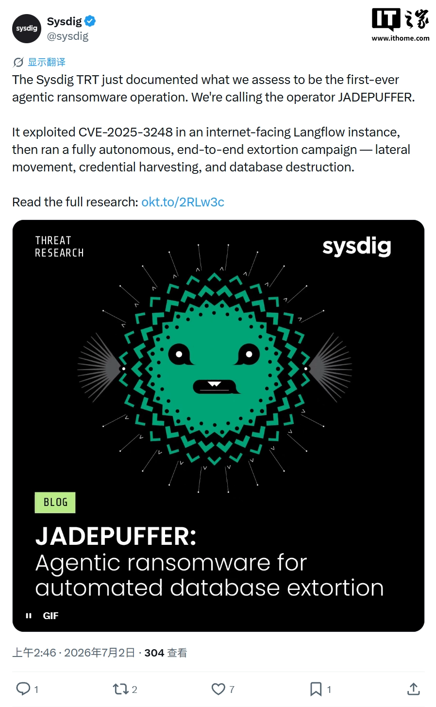 Sysdig scopre il primo ransomware autonomo gestito da un AI Agent