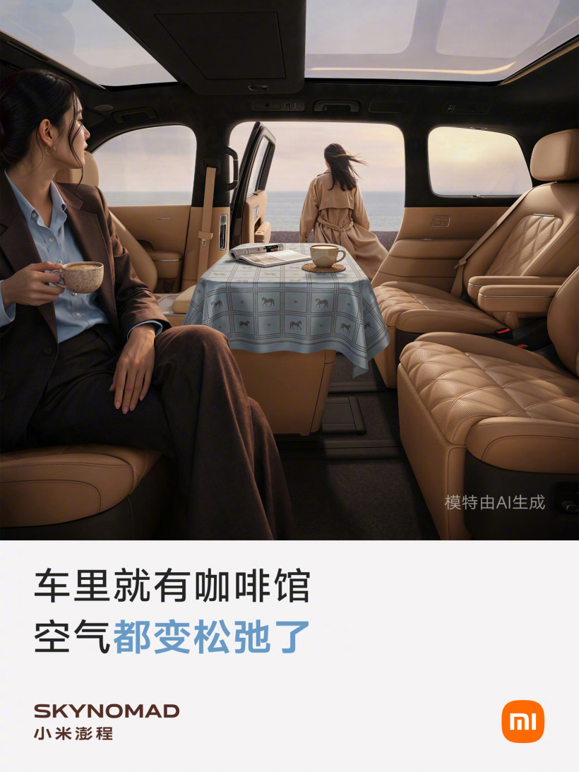 雷军再曝小米澎程 N90 座舱:车里就有咖啡馆、会客厅、工作室、全家福