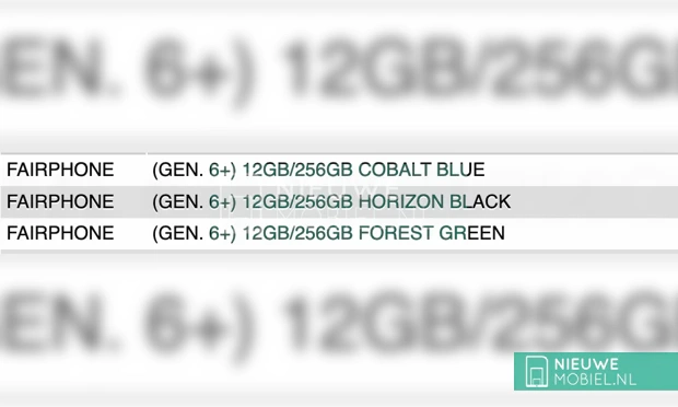 Fairphone 6+ trapela con 12 GB di RAM e tre colori
