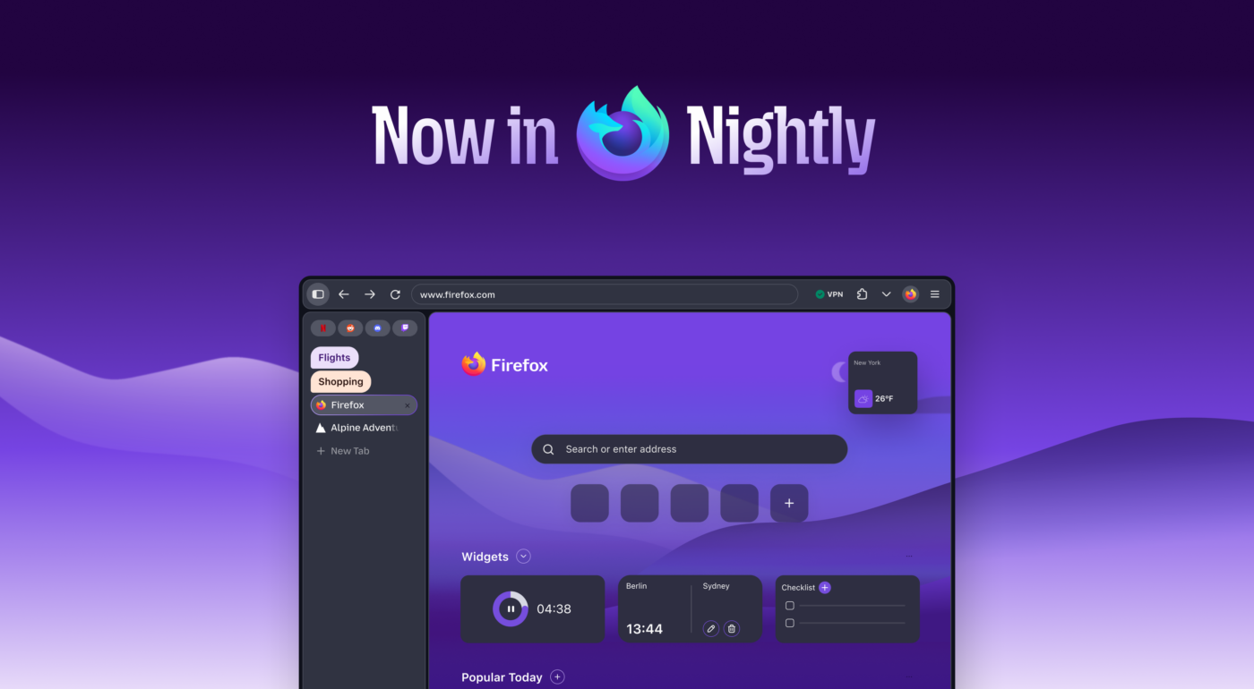 Firefox Nova debutta su Nightly: ecco il grande restyling del 2026