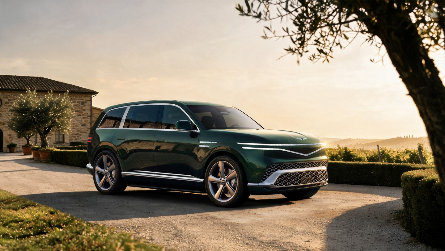三年磨一剑的韩系旗舰 SUV:捷尼赛思 GV90 首秀,首创车顶气囊、提供对开门车型