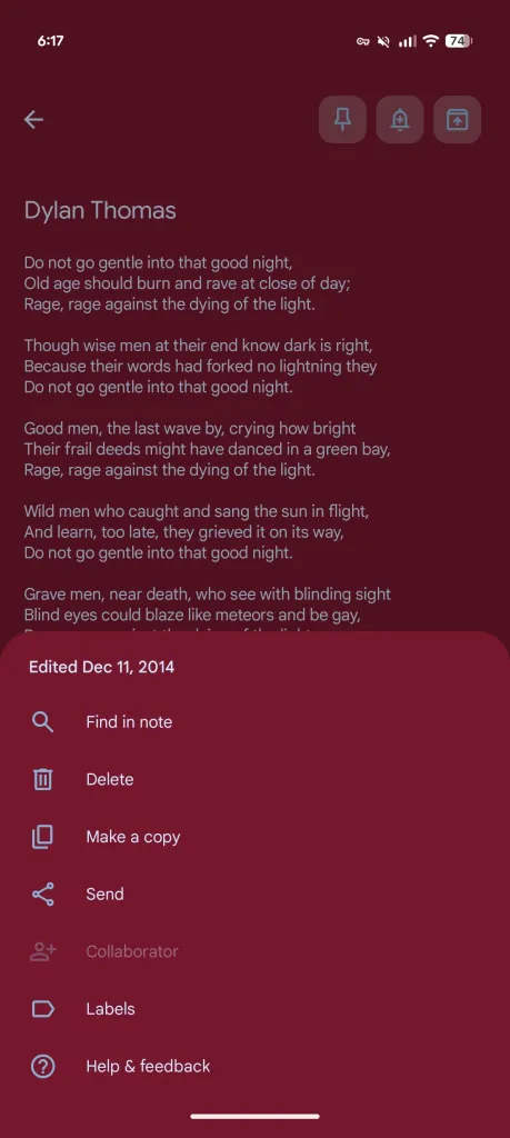 Google Keep for Android rolls out ‘Find in note’ search
