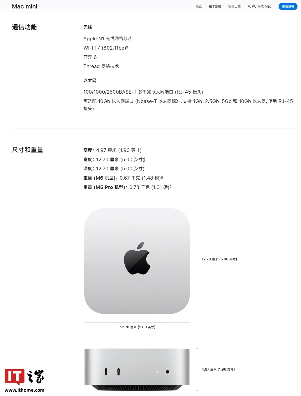 苹果全新 Mac mini 搭载 Apple N1 无线网络芯片,支持 Wi-Fi 7、蓝牙 6、Thread 网络技术
