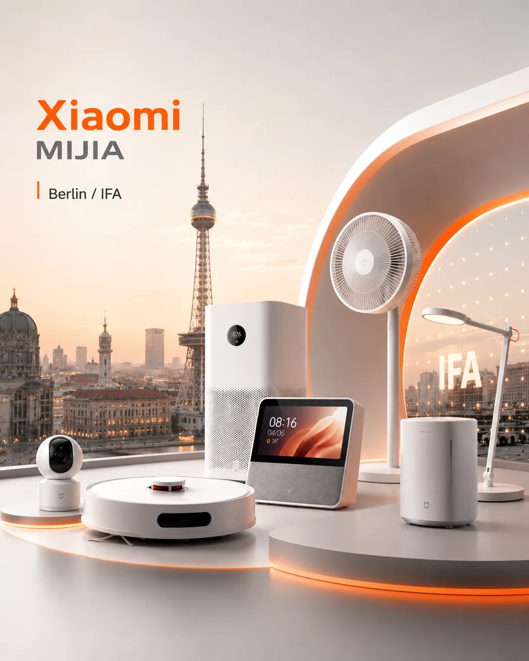 Visual editoriale Xiaomi MIJIA dedicato a Berlino e IFA 2026