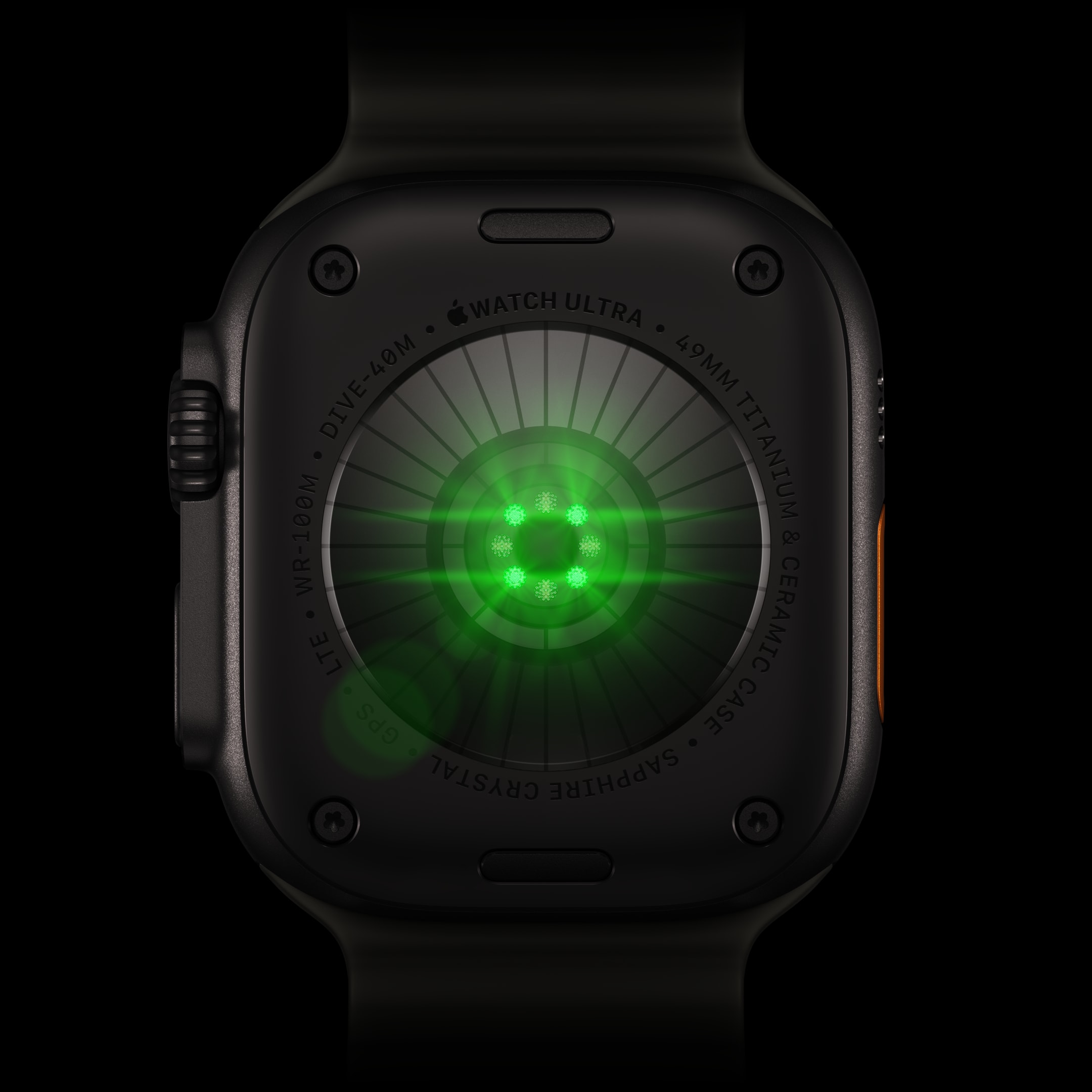 Sensori cardiaci sul retro di Apple Watch Ultra 4