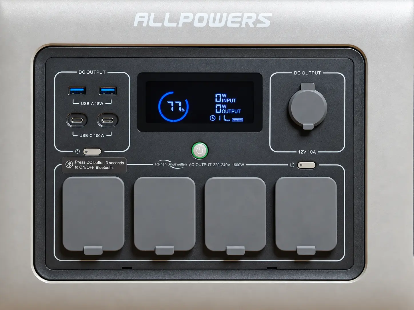 Display e porte USB della ALLPOWERS R1500 LITE