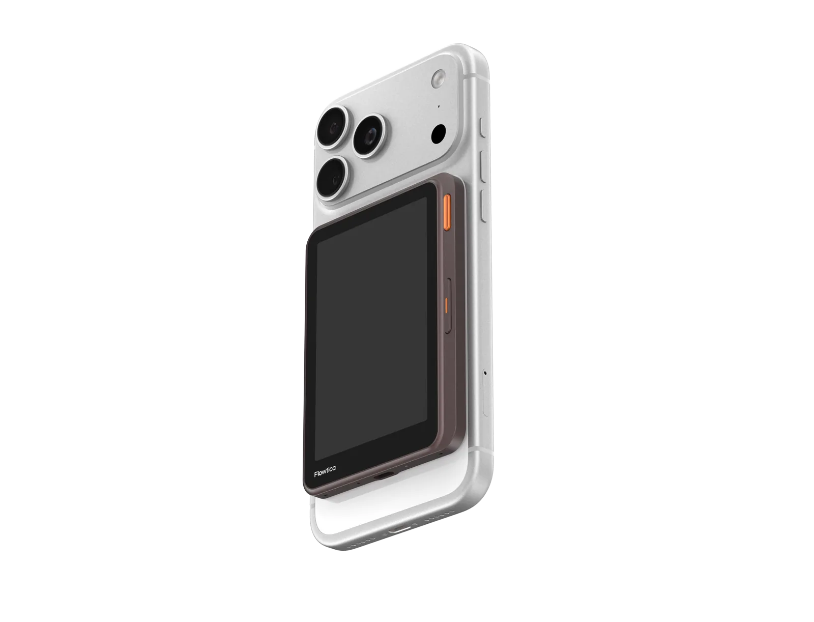 Flowtica Verso agganciato magneticamente a uno smartphone