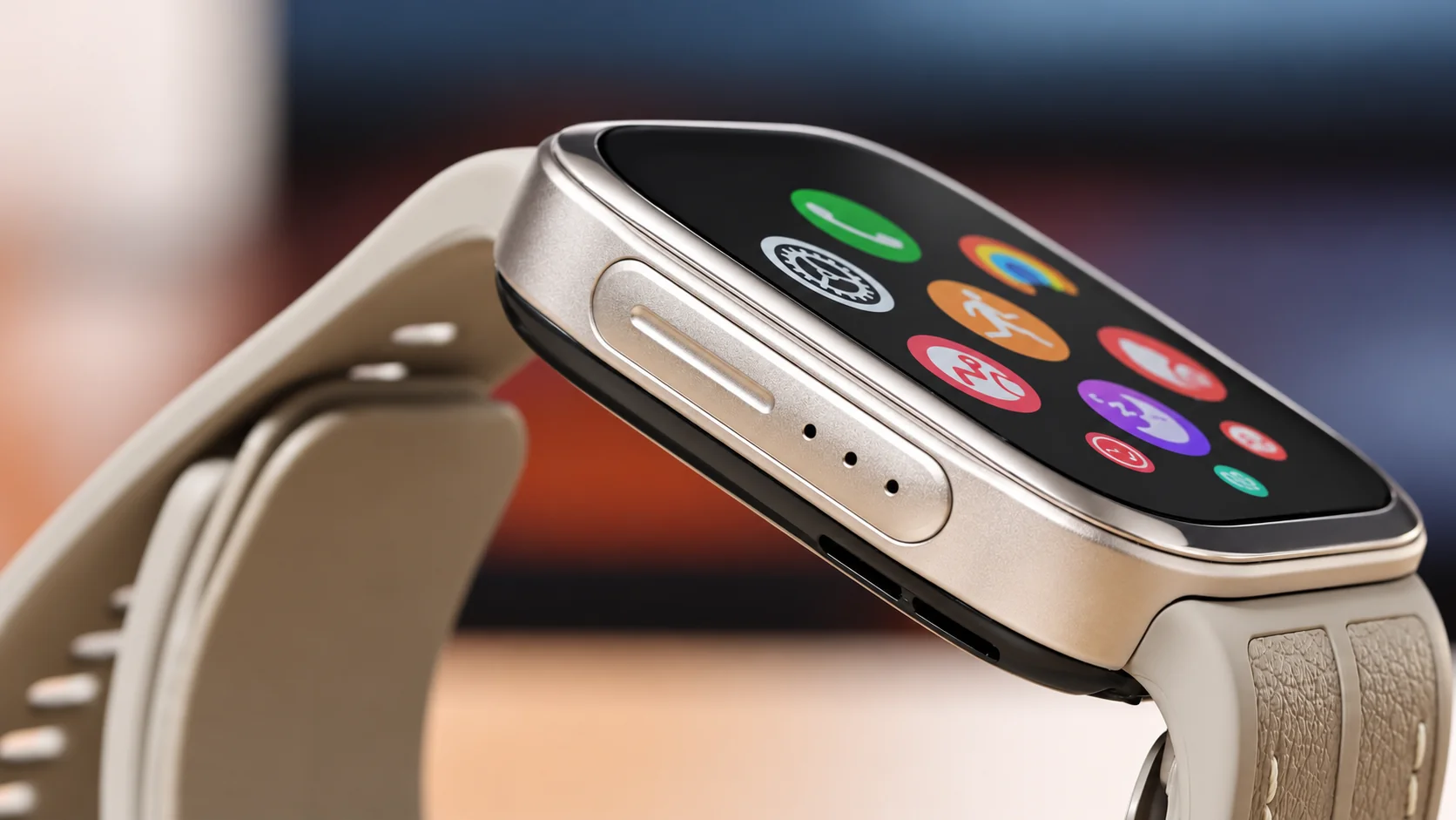 Lato sinistro di Huawei Watch D3 con aperture nella cassa