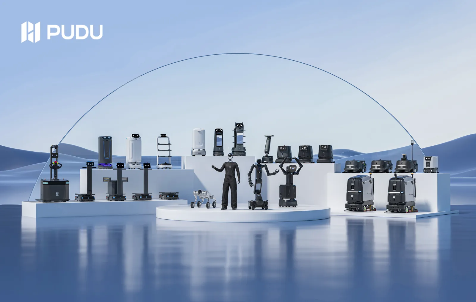 PUDU porta a IFA 2026 i robot D7, D5-W, CC1 Pro, MT1 Max e T600