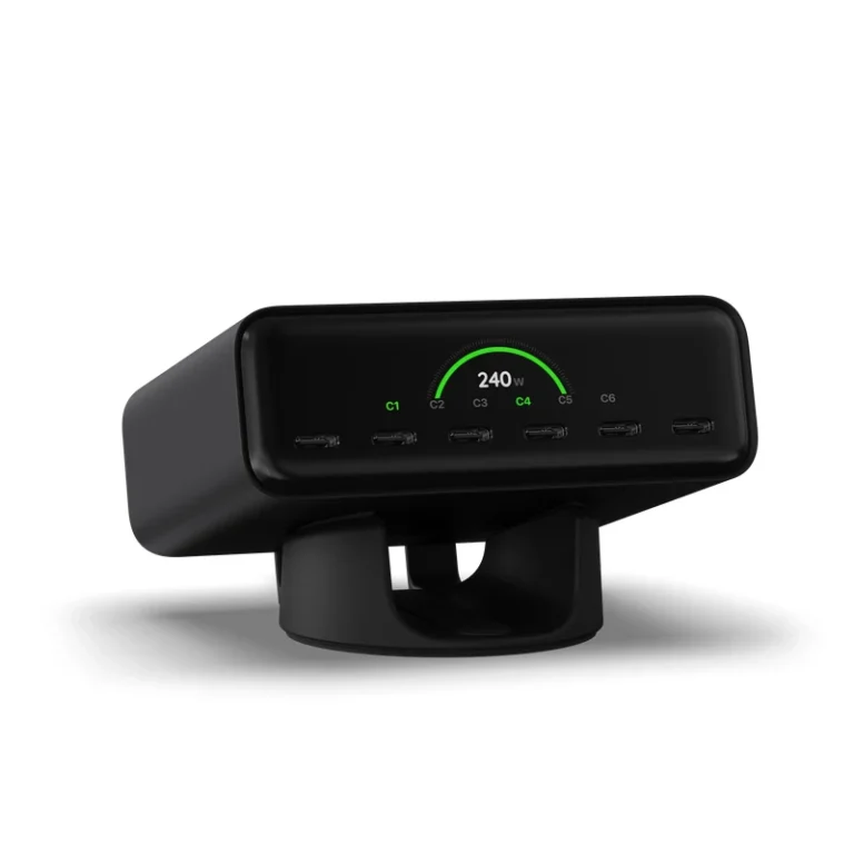 Caricatore desktop Satechi ChargeView 240W con sei porte USB-C e display