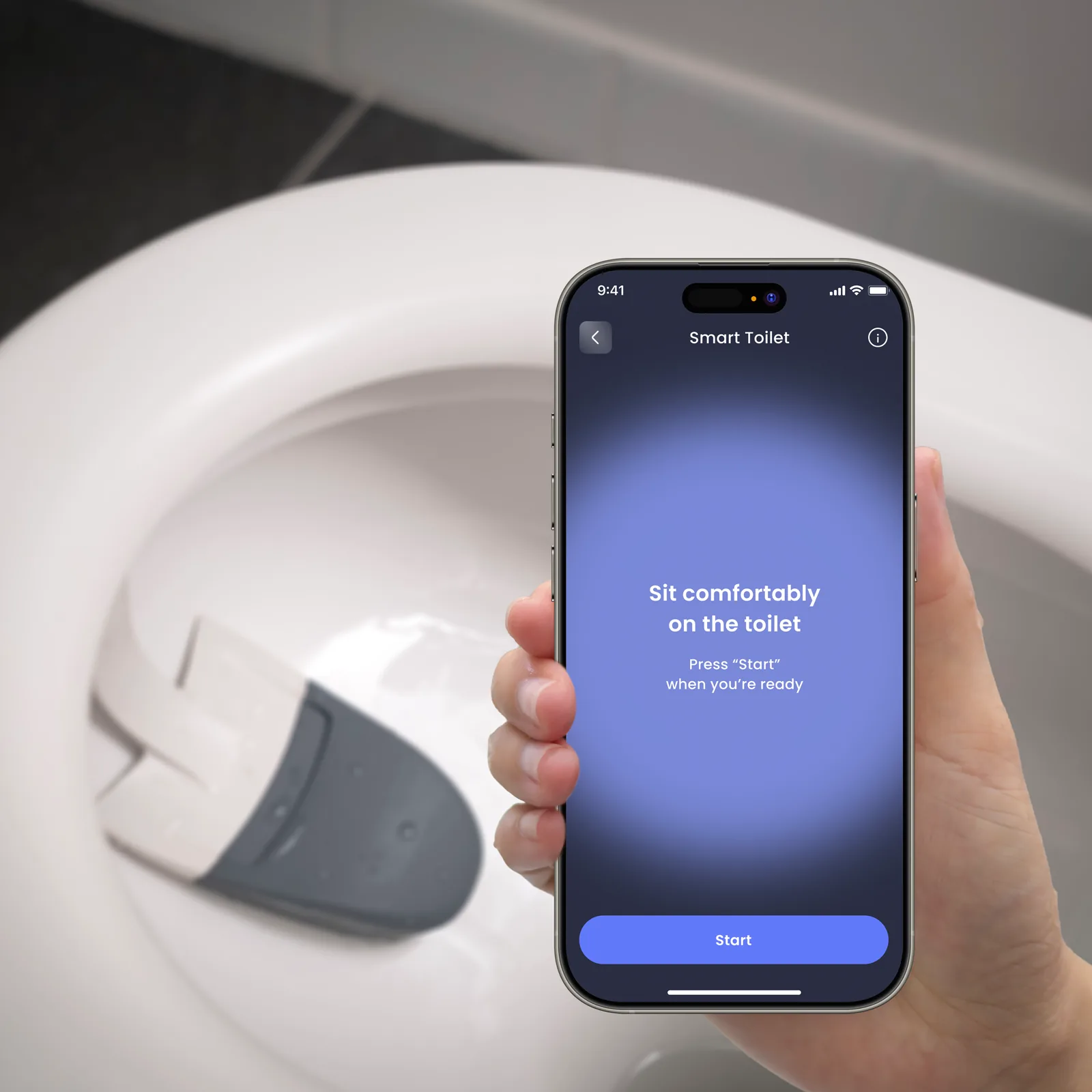 Vivoo Smart Toilet collegato all'app per smartphone