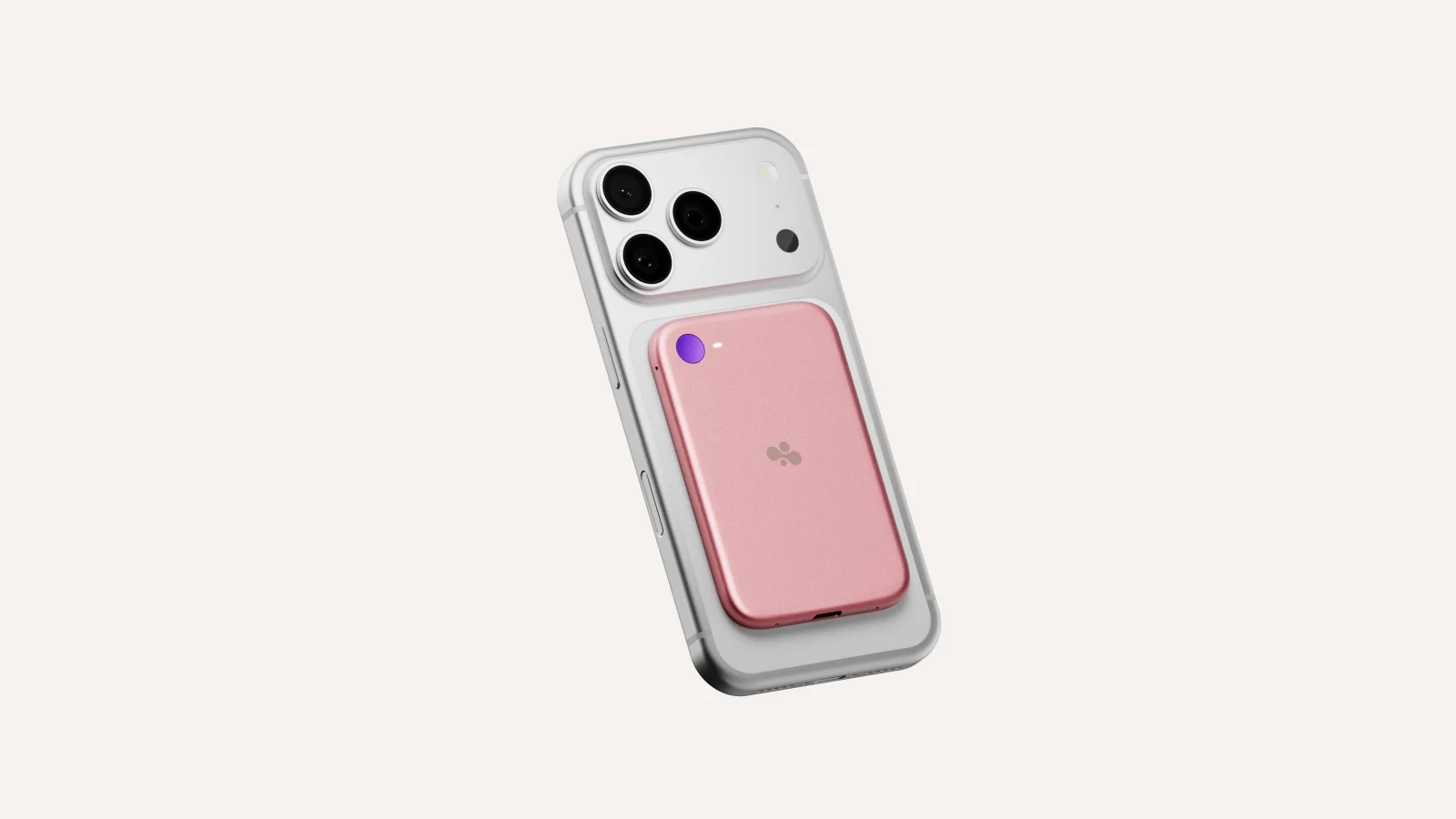 Bee Eclipse rosa applicato magneticamente a uno smartphone