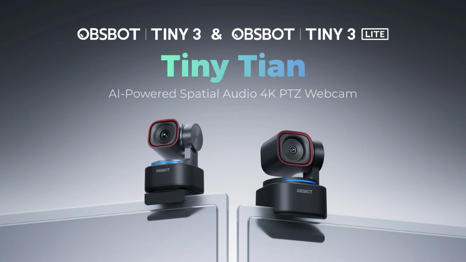 OBSBOT Tiny 3 e Tiny 3 Lite, immagine del lancio