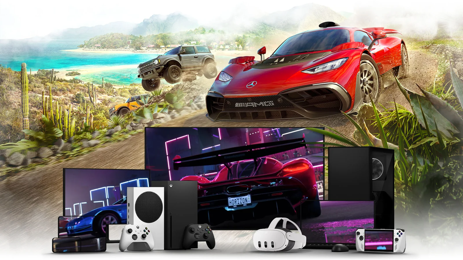 Xbox Cloud Gaming su diversi dispositivi, immagine promozionale ufficiale di repertorio