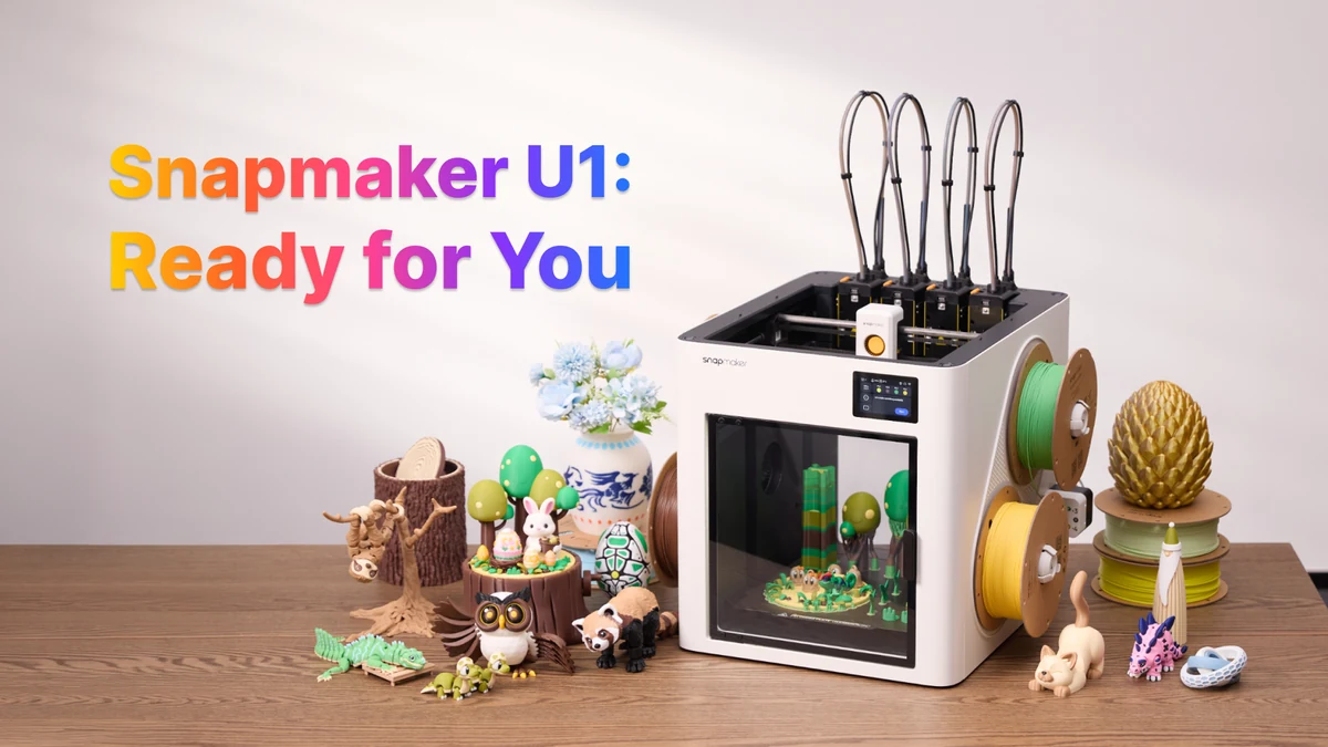 Snapmaker U1, immagine ufficiale dell’annuncio di disponibilità