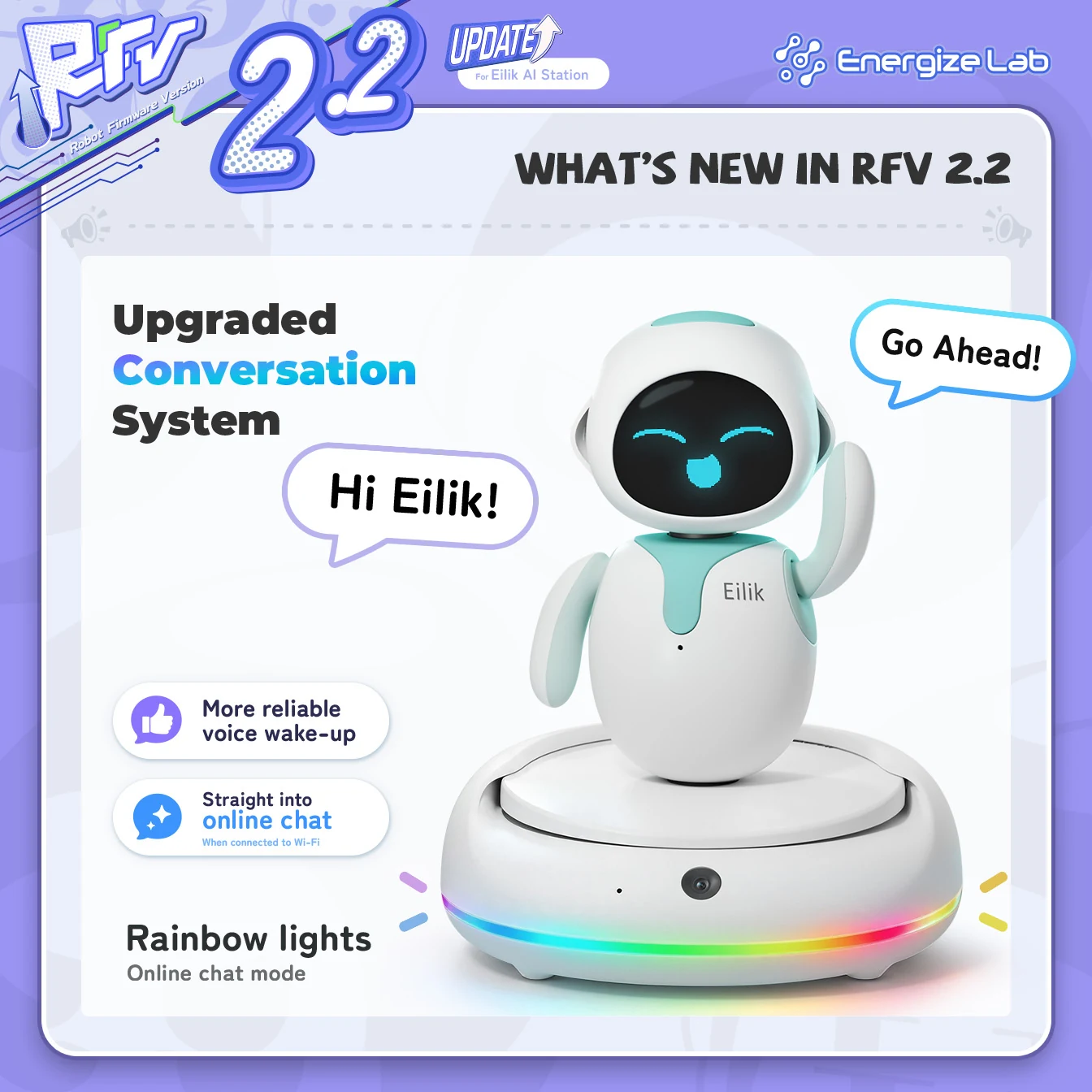 Eilik AI Station, immagine dalle note ufficiali di aggiornamento