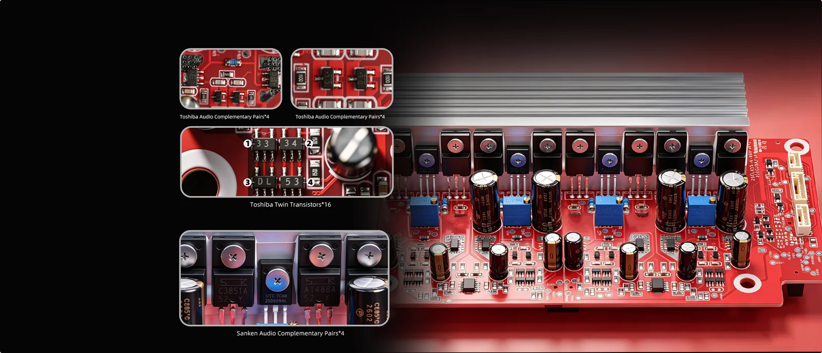 FiiO CLASS A, circuito discreto di amplificazione