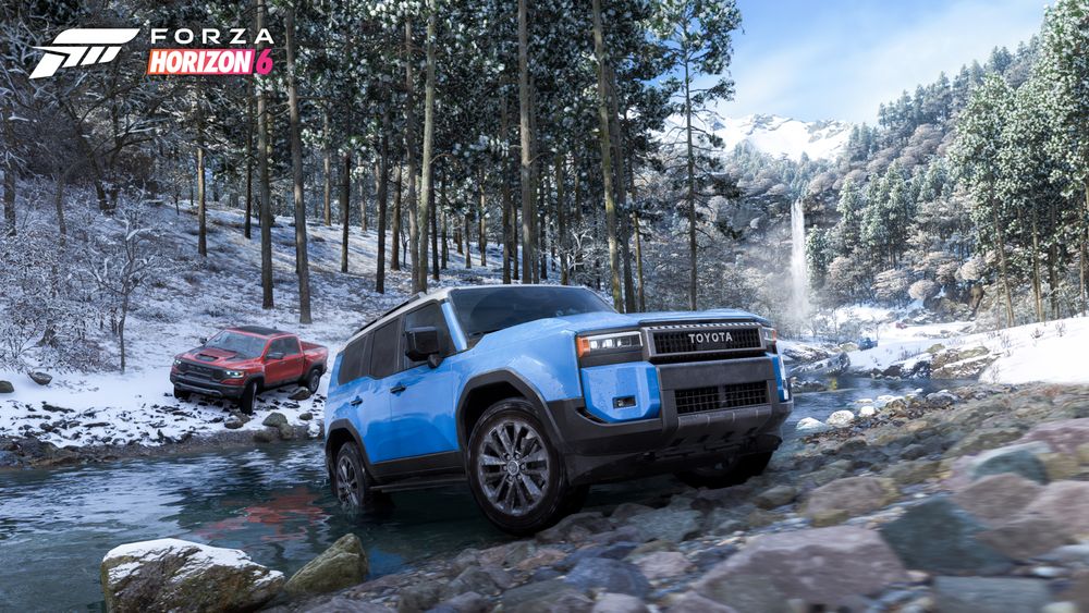 Fuoristrada Toyota nel paesaggio innevato di Forza Horizon 6