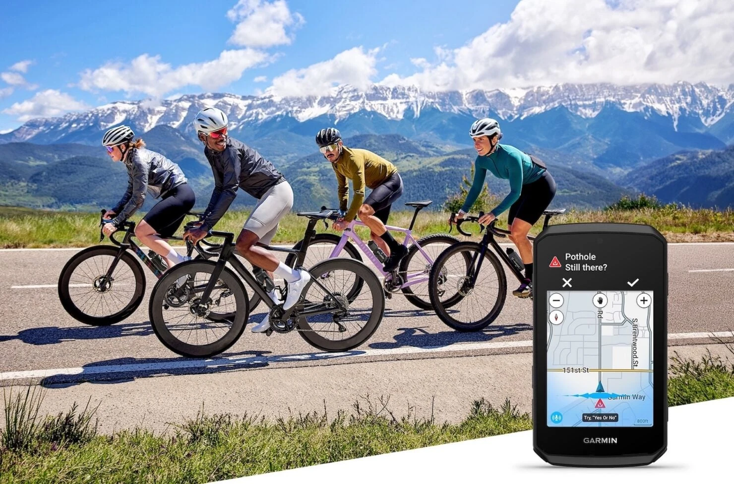 Garmin Edge 1060 e segnalazioni dei pericoli nell’immagine ufficiale di lancio