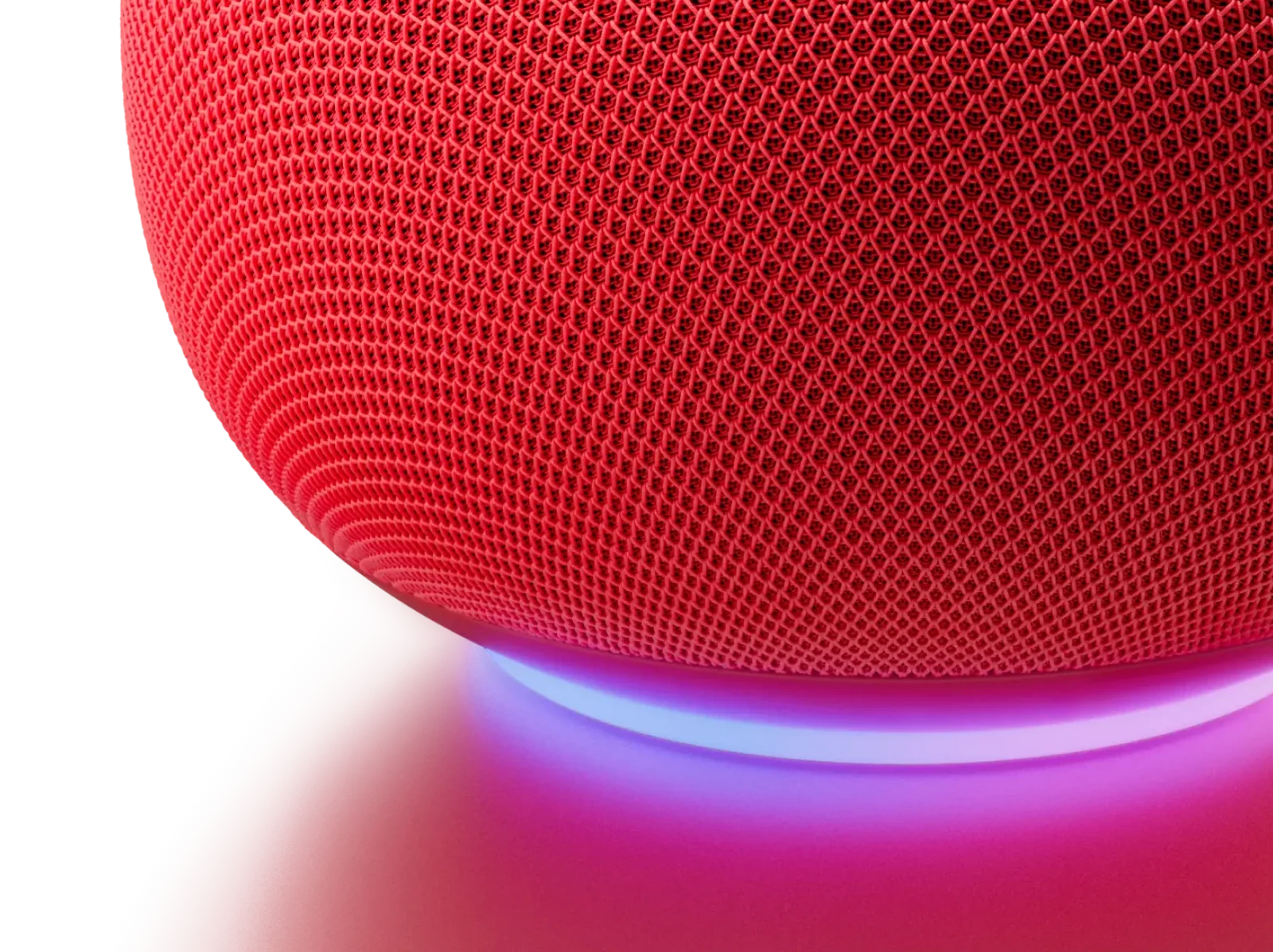 Dettaglio di Google Home Speaker Berry con anello LED acceso