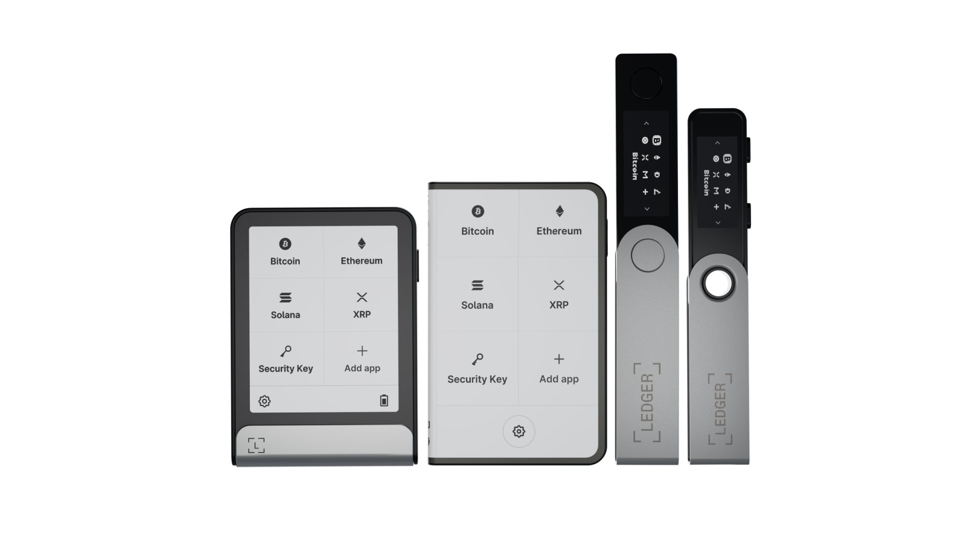 Dispositivi Ledger fotografati nel press kit ufficiale