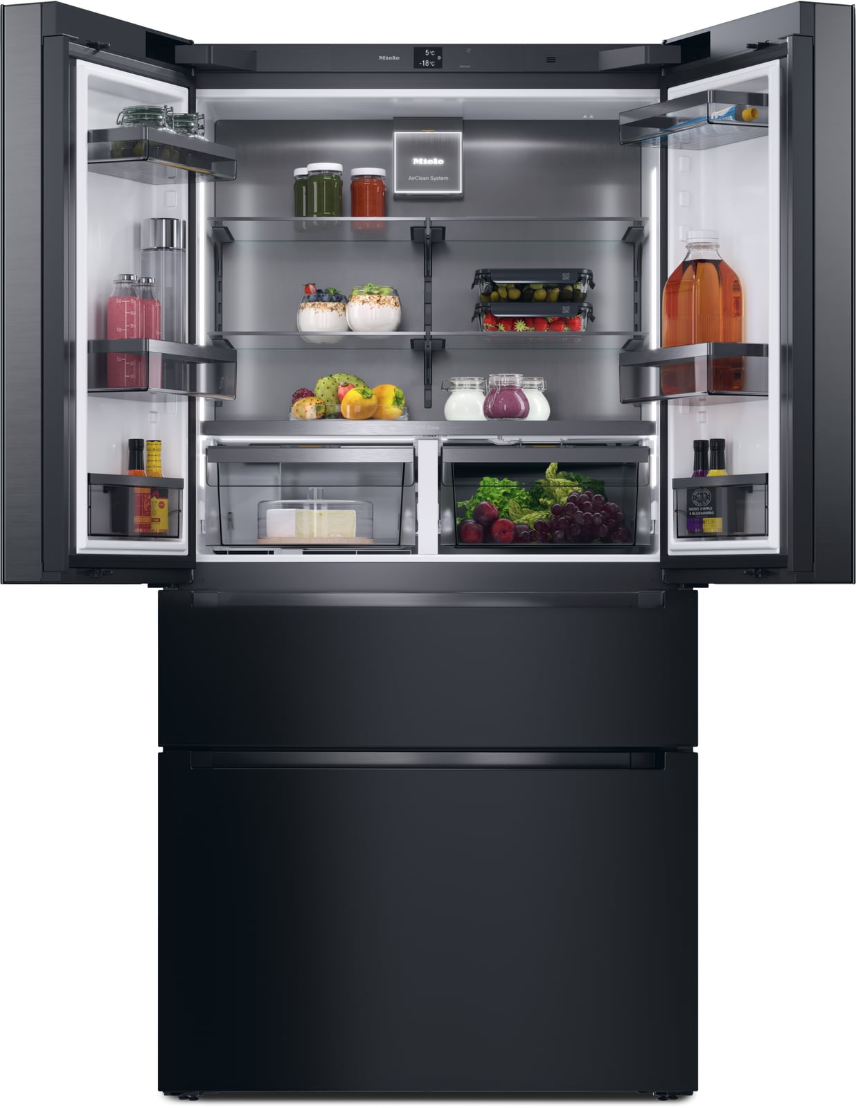 Miele KFFD 6867 FrenchDoor aperto, vani interni