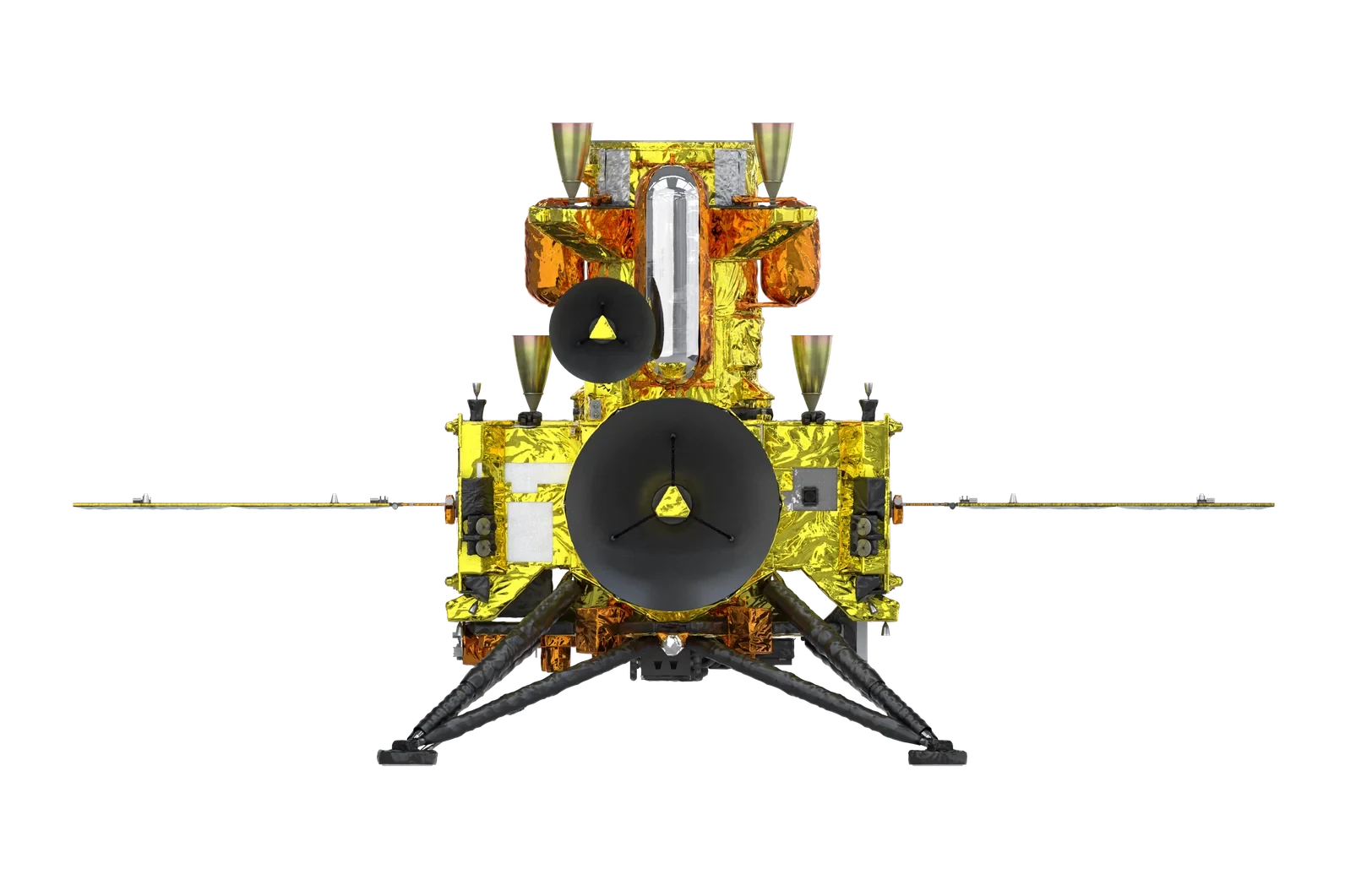Modello digitale ufficiale della sonda MMX, vista frontale