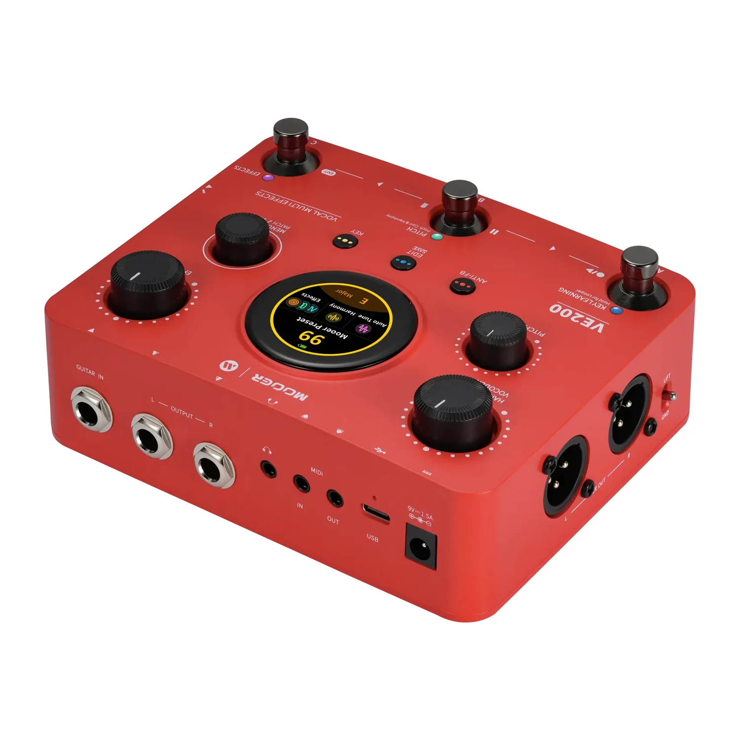 Connessioni audio e MIDI del MOOER VE200