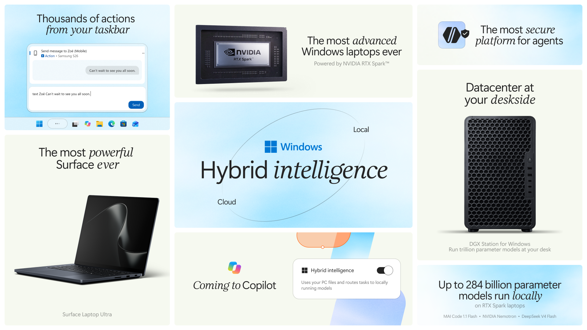 Panoramica Microsoft con Surface Laptop Ultra, chip RTX Spark e AI locale