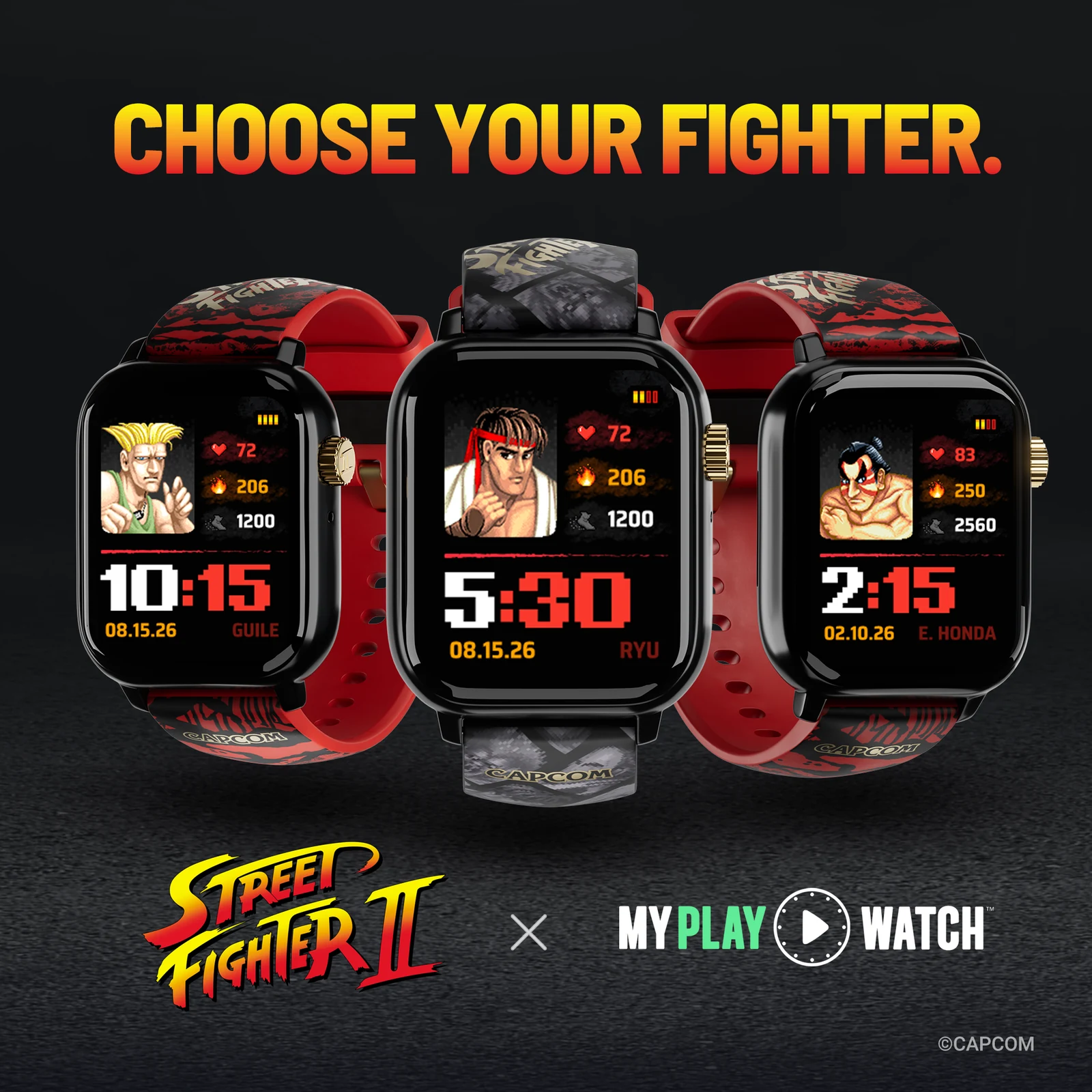 Street Fighter II My Play Watch, quadranti e cinturini intercambiabili