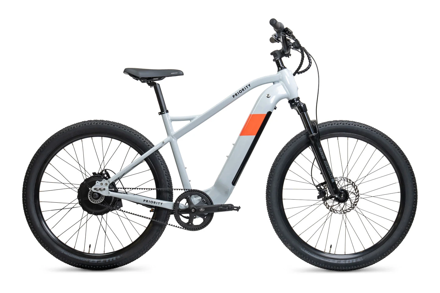 Priority E-Sauce con batteria integrata nel tubo obliquo e trasmissione a cinghia