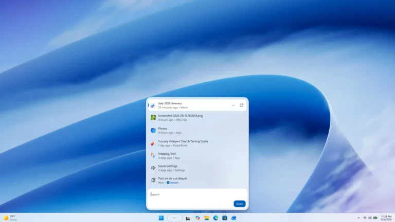Nuova interfaccia Windows Search di Microsoft in Windows 11